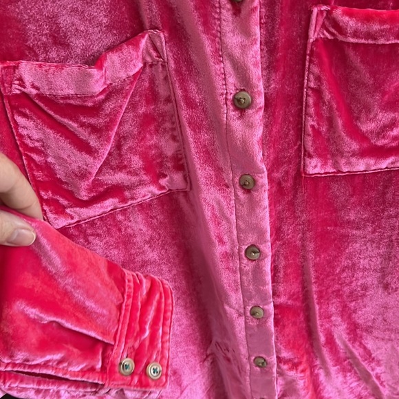 Pilcro Mara Relaxed Velvet Hip Boho Buttondown Brand New Size 4 Small - Picture 10 of 14